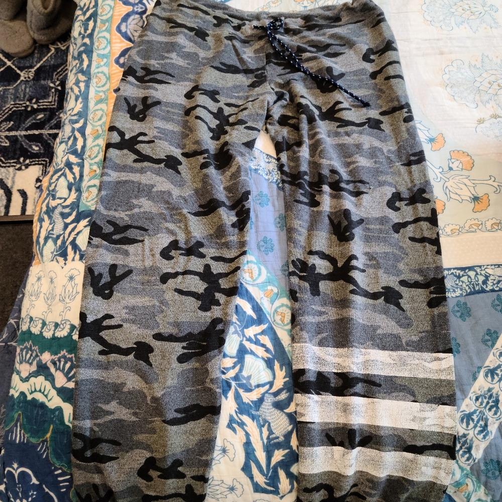 Grey and black Camo sweatpants